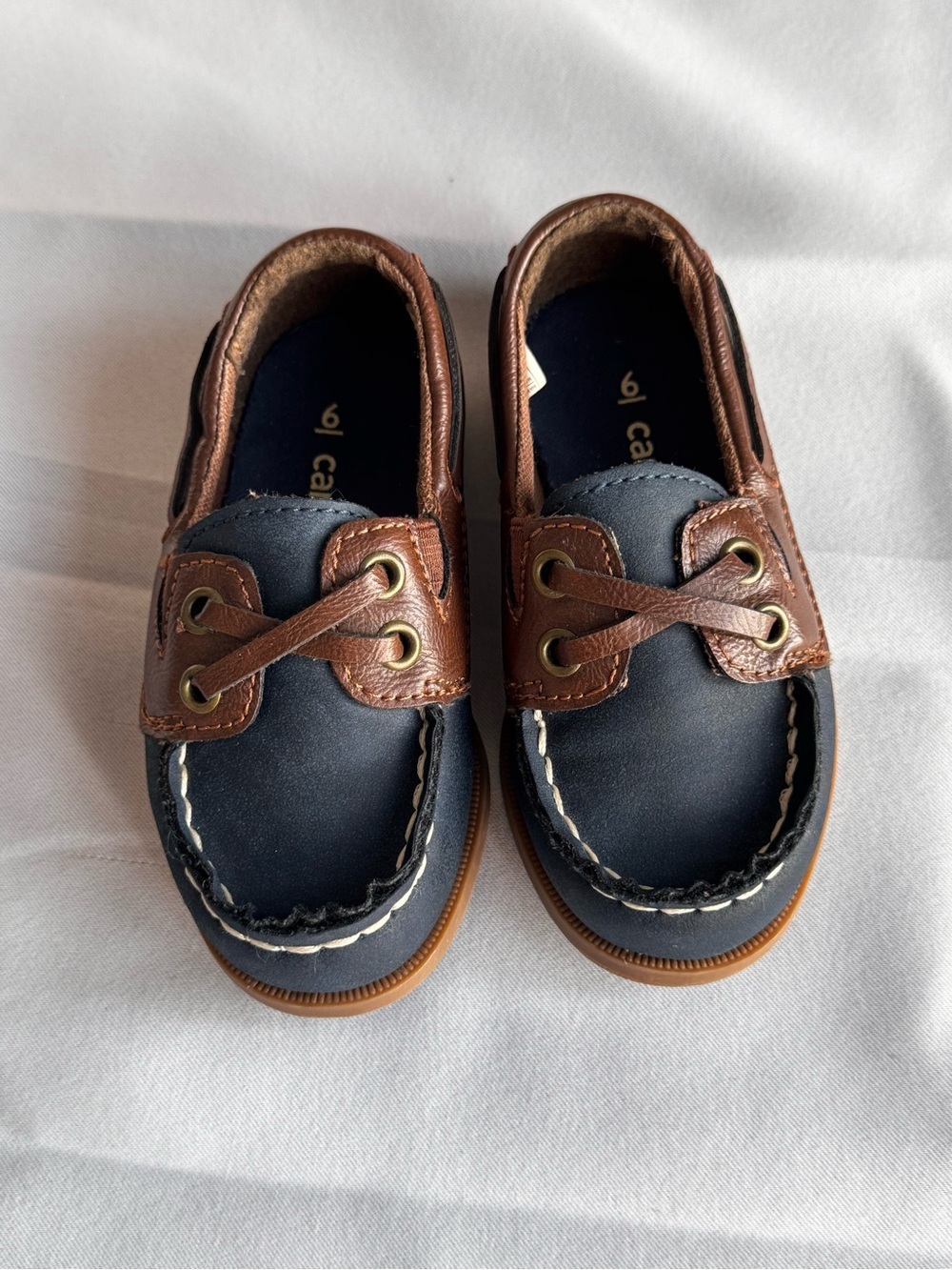 Carter's Navy and Brown Toddler Boat Shoes